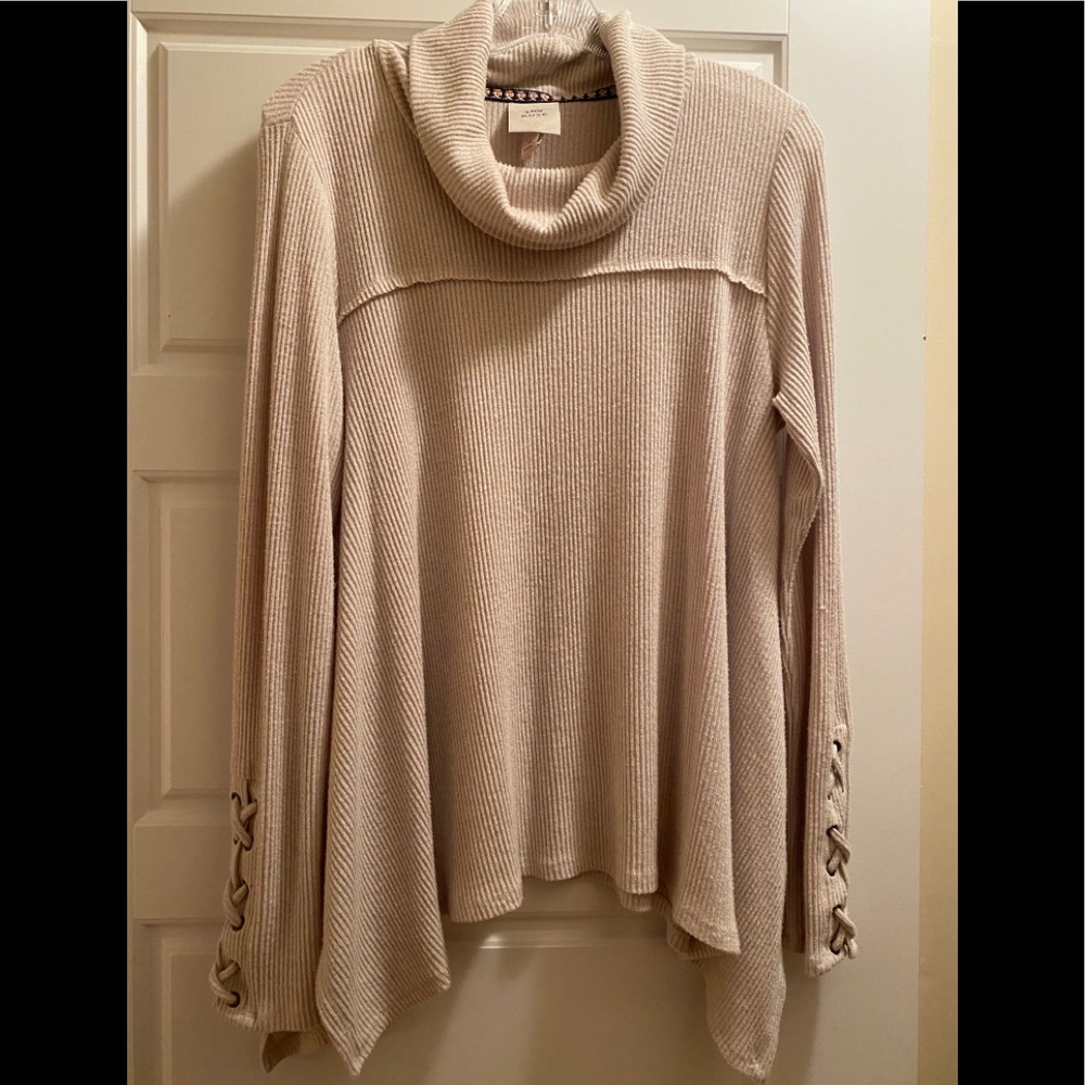 Knox Rose lace-up cowl neck top, size M